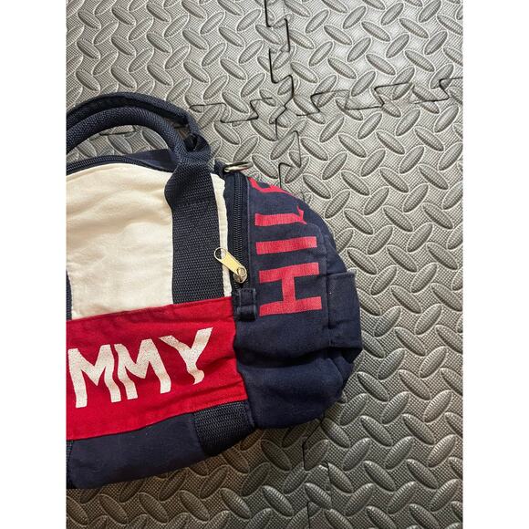 Vintage Y2K Tommy Hilfiger Mini Duffle Bag Gym Retro Red White Blue Unisex - Picture 2 of 11